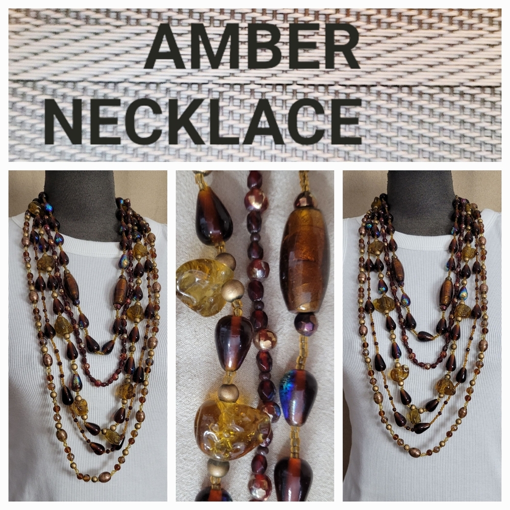 AMBER ( BALTIC )vintage Multi-Strand Necklace